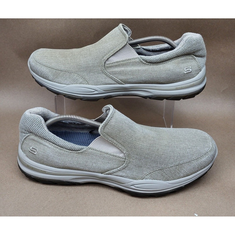 Skechers Slip-On Loafers Tan Brown Men's Size 13 Canvas Classic Fit